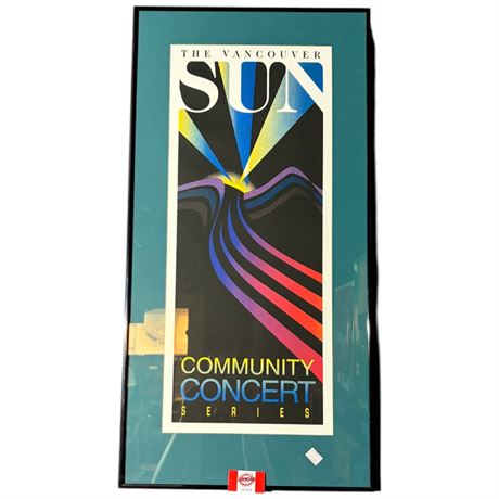 Framed Vintage Vancouver Sun Community Concert Series Poster
