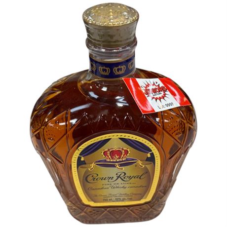Sealed 750Ml Crown Royal Whiskey Bottle