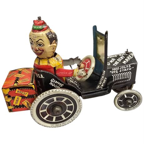 Vintage Tin Litho Wind Up Joy Rider Toy