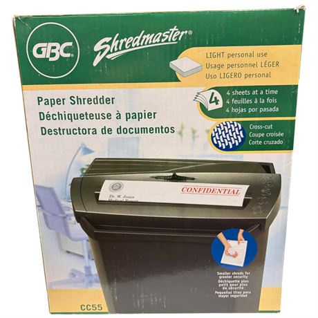 Gbc Shred Master Paper Shredder, In Original Box