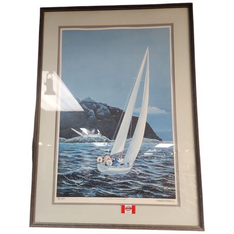 Framed Ap "Coastal Challenge" Signed By Robert Stacey