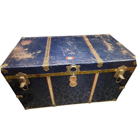 Vintage Metal Steamer Trunk