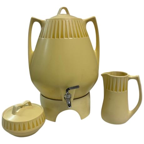 Vintage Japanese Stoneware Coffee Set, Pitcher, Urn, Sugar Bowl
