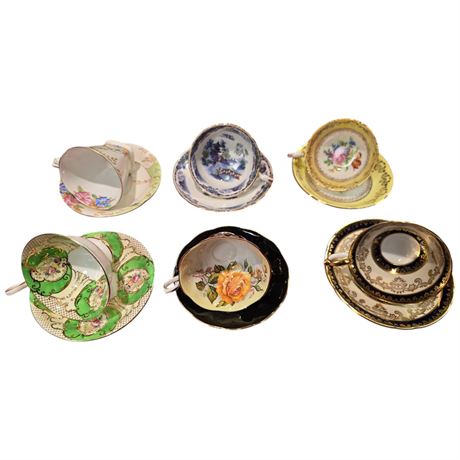 6 Assorted Tea Cups & Saucers