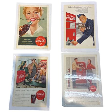 4 Coca Cola Magazine Advertisements On Board
