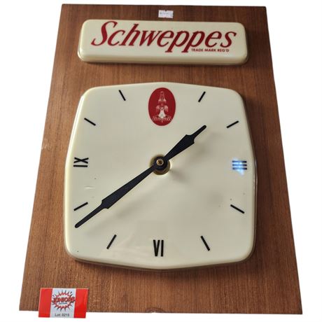 Vintage Light Up Schweppes Advertising Clock