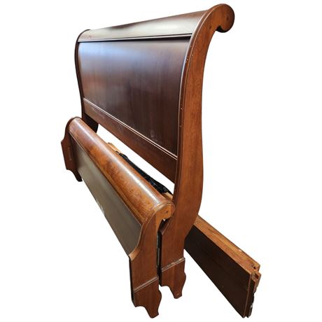 Vintage Ethan Allen Sleigh Bed Frame, Complete