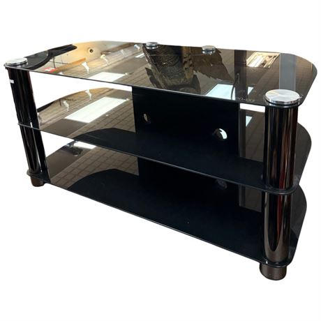 Sonaxe Black Glass & Chrome Media Stand