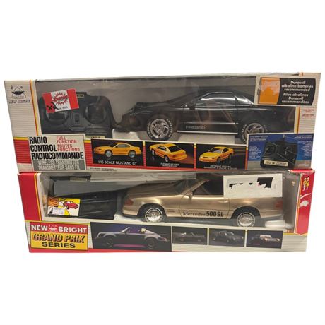 2 New Bright Radio Controlled Cars, Mercedes 500 Sl & Firebird