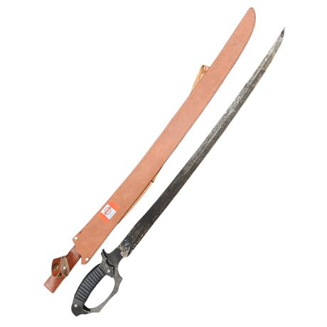 Custom Made Sword, In Original Leather Sheath