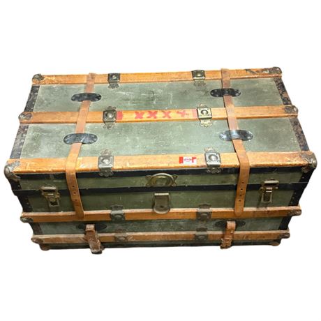 Vintage Wooden Steamer Trunk