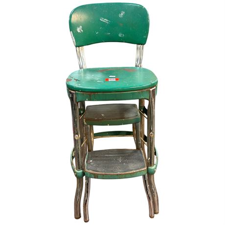 1940s Kitchen Step Stool Chair