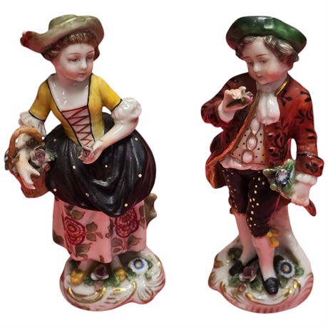 Pair Of 19Th Century Dresden Porcelain Figurines