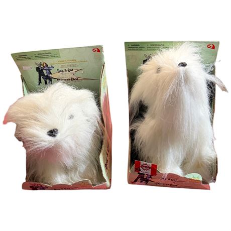 Pair Of Dog & Cat Dance Club Plushies, In Original Boxes