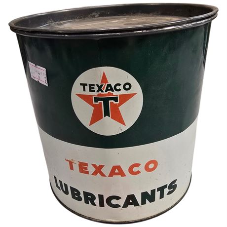 Vintage 5Lb Texaco Lubricant Can, With Lid