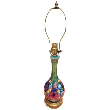 Large Vintage Moorcroft Lamp With Floral Motif