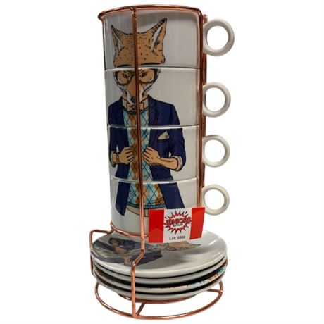Fancy Fox Coffee Cup & Saucer Set By Queen West