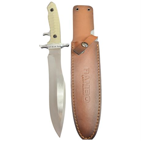 Original Rambo "Last Blood" Knife, In Original Leather Sheath