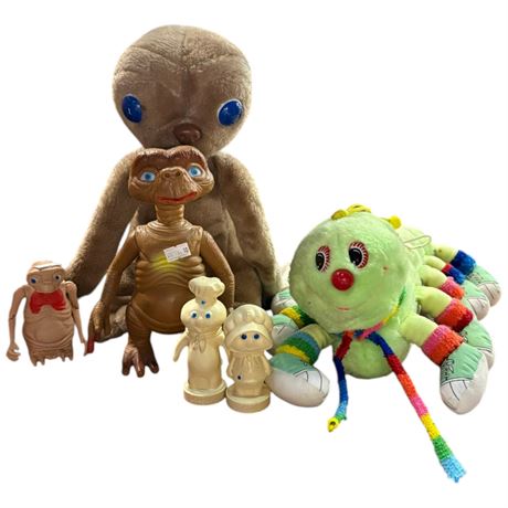 Assorted Vintage E.T. Collectible Toys & Vintage Lots-A-Legs Plush