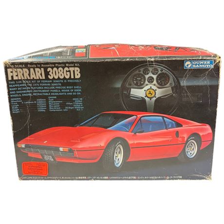 Gunze Sangyo Ferrari 308Gtb 1:24 Model Kit, In Original Box