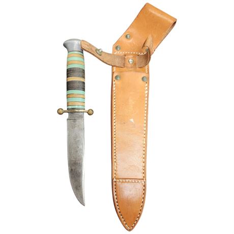 Vintage Solingen Rob Klaas Knife In Leather Sheath