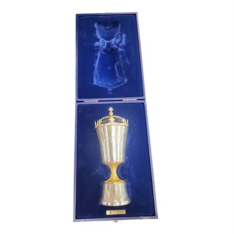 Vintage Pobjoy Mint Sterling Silver & 22K Gold On Silver Royal Goblet