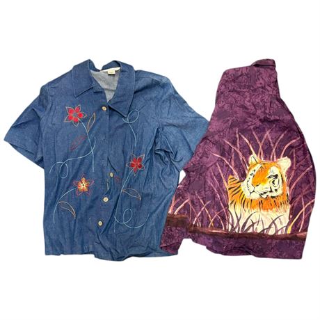 Alison Daley Embroidered Jacket & Vintage Painted Button Up Shirt