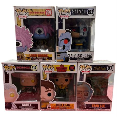 5 Pop Figurines In Original Boxes