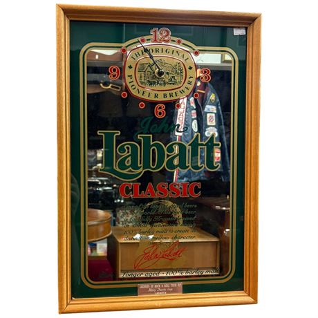 Vintage Labatt Advertising Mirror Clock