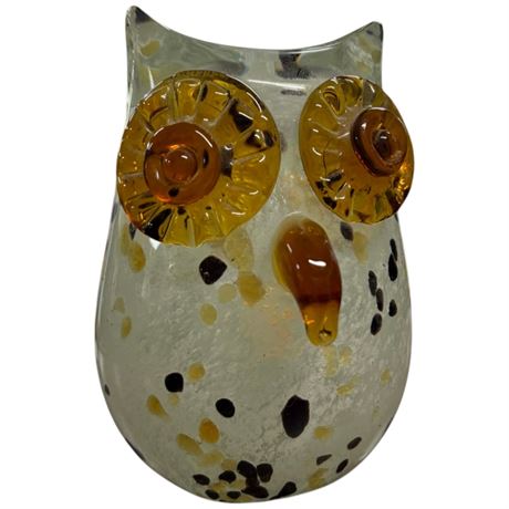 Hand Blown Art Glass Owl