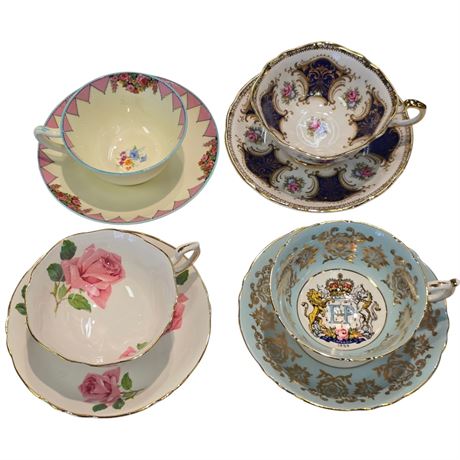 4 Paragon Cups And Saucers
