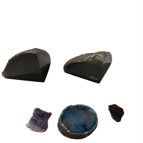 Assorted Sliced Minerals, Agate, Etc.
