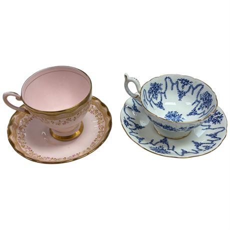 2 Coalport Cups & Saucers