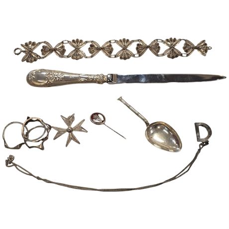 Assorted Sterling Silver, Necklace, Bracelet, Etc.