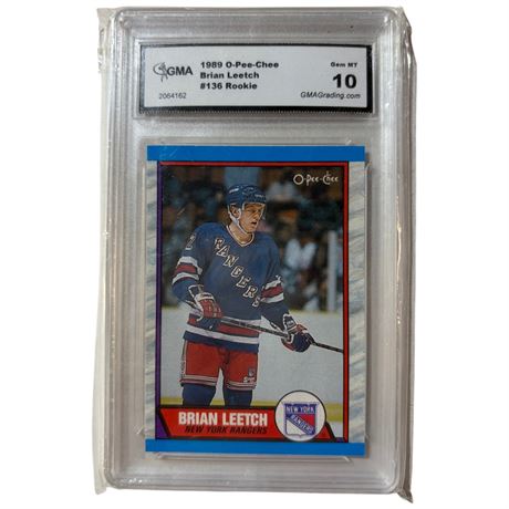 1989 O-Pee-Chee Brian Leetch #136 Rookie GMA Grade 10 Card