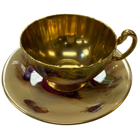 Vintage Signed Aynsley "Orchard Gold" Tea Cup & Saucer