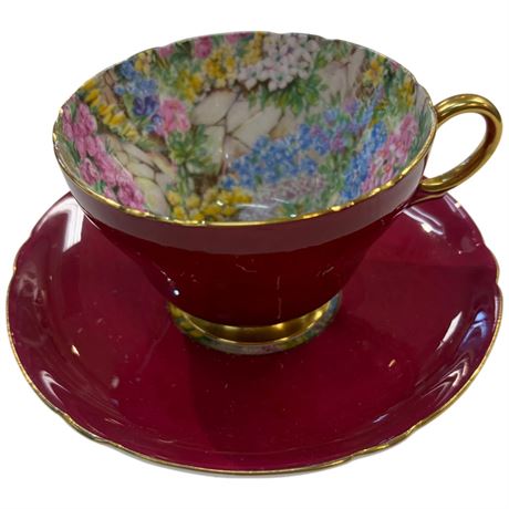 Vintage Shelley Decorated Cup & Saucer
