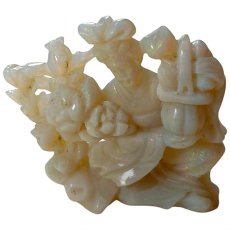 19Th Century Chinese Carved Australian Fire Opal