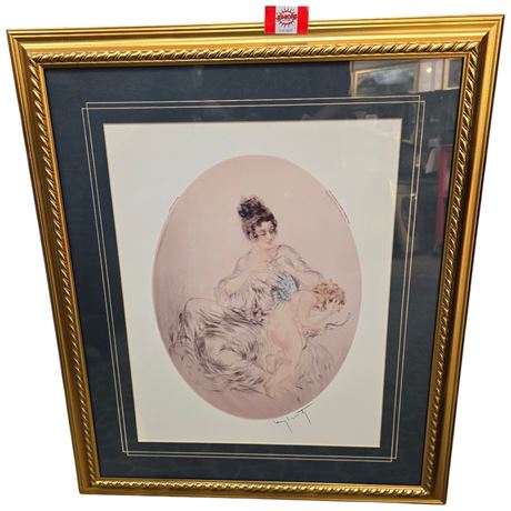 Vintage Framed Print "Clipped Wings" Signed Louis Icart