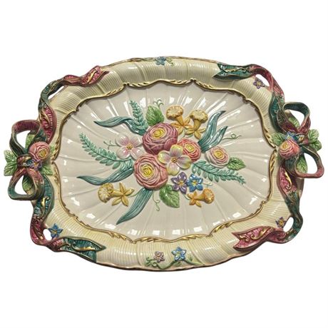 Fitz & Floyd Floral Pottery Platter