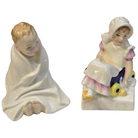 Royal Doulton Porcelain Figurines "Little Pig & Edith"
