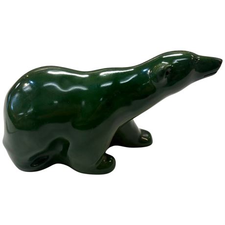 Carved Stone Polar Bear Signed Tamarack