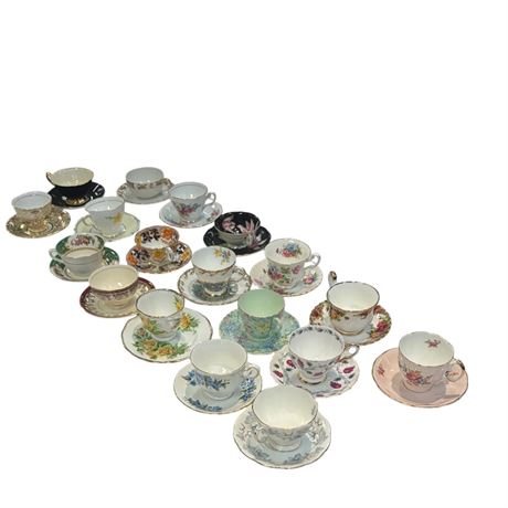 Assorted Mixed Cups & Saucers