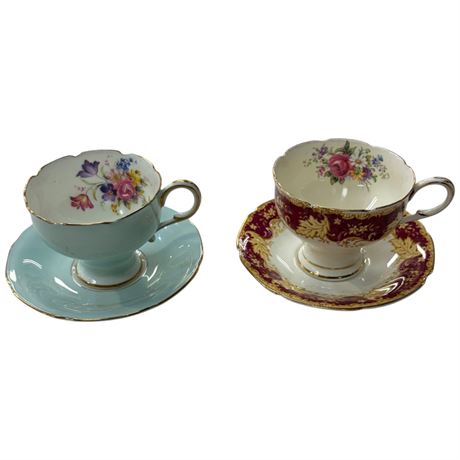 Double Stamped Paragon Cups & Saucers