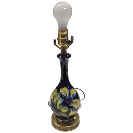 Vintage Moorcroft Lamp "Black Tulip Floral Flower"