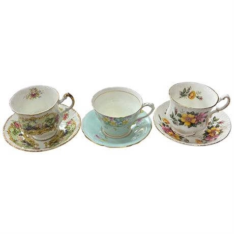 3 Paragon Cups & Saucers