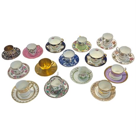 Assorted Demi-Tasse Cups & Saucers