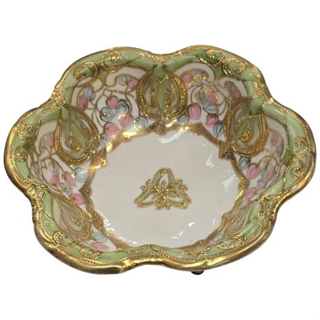 Vintage Hand Painted Footed Nippon Bowl