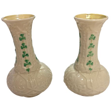 2 Vintage Pieces Of Belleek 3Rd Green Mark