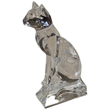 Vintage Crystal Cat Paper Weight